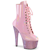 7 Inch Heel BEJEWELED-1020-7 Baby Pink Holo